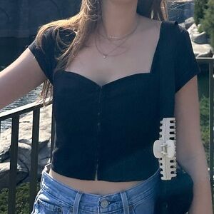 Abercrombie & Fitch Black Crop Top